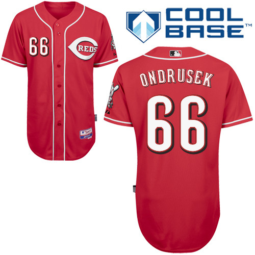 Logan Ondrusek #66 MLB Jersey-Cincinnati Reds Men's Authentic Alternate Red Cool Base Baseball Jersey